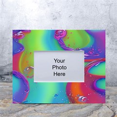 Modern Abstract Liquid Art Pattern White Tabletop Photo Frame 4 x6  by GardenOfOphir