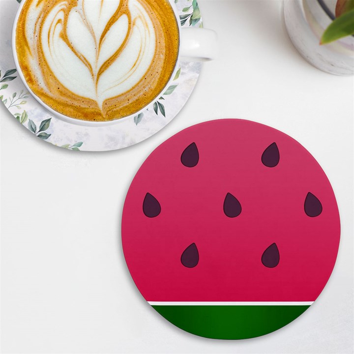 Watermelon Fruit Summer Red Fresh Food Healthy UV Print Round Tile Coaster