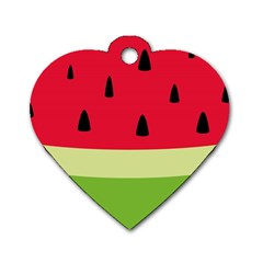 Watermelon Fruit Food Healthy Vitamins Nutrition Dog Tag Heart (two Sides) by Wegoenart