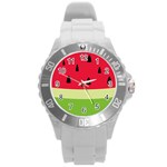 Watermelon Fruit Food Healthy Vitamins Nutrition Round Plastic Sport Watch (L) Front