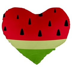 Watermelon Fruit Food Healthy Vitamins Nutrition Large 19  Premium Heart Shape Cushions by Wegoenart