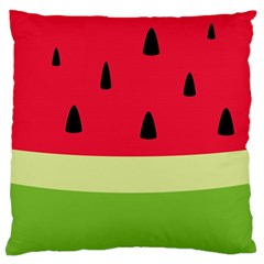 Watermelon Fruit Food Healthy Vitamins Nutrition Large Premium Plush Fleece Cushion Case (one Side) by Wegoenart