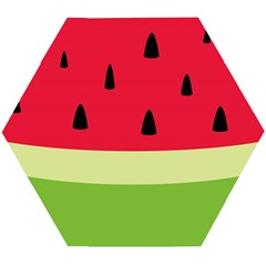 Watermelon Fruit Food Healthy Vitamins Nutrition Wooden Puzzle Hexagon