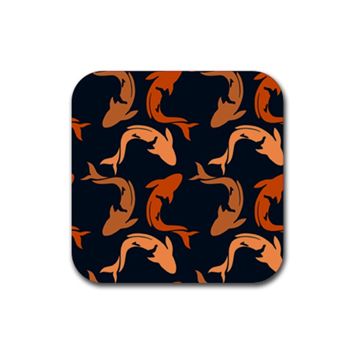 Background Pattern Texture Design Wallpaper Fish Rubber Coaster (Square)