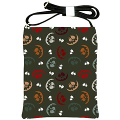 Art Halloween Pattern Creepy Design Digital Papers Shoulder Sling Bag by Wegoenart