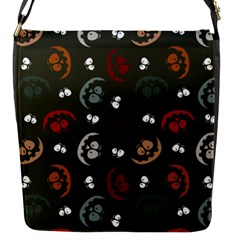 Art Halloween Pattern Creepy Design Digital Papers Flap Closure Messenger Bag (s) by Wegoenart