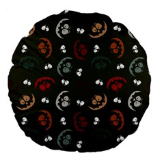 Art Halloween Pattern Creepy Design Digital Papers Large 18  Premium Flano Round Cushions by Wegoenart