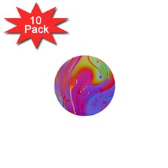 Beautiful Fluid Shapes In A Flowing Background 1  Mini Buttons (10 Pack)  by GardenOfOphir