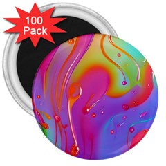 Beautiful Fluid Shapes In A Flowing Background 3  Magnets (100 Pack) by GardenOfOphir