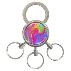 Beautiful Fluid Shapes In A Flowing Background 3-ring Key Chain by GardenOfOphir