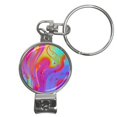 Beautiful Fluid Shapes In A Flowing Background Nail Clippers Key Chain by GardenOfOphir