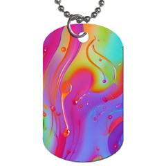 Beautiful Fluid Shapes In A Flowing Background Dog Tag (one Side) by GardenOfOphir