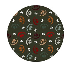 Art Halloween Pattern Creepy Design Digital Papers Mini Round Pill Box (pack Of 5) by Wegoenart