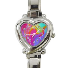 Beautiful Fluid Shapes In A Flowing Background Heart Italian Charm Watch by GardenOfOphir