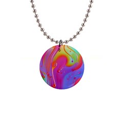 Beautiful Fluid Shapes In A Flowing Background 1  Button Necklace by GardenOfOphir