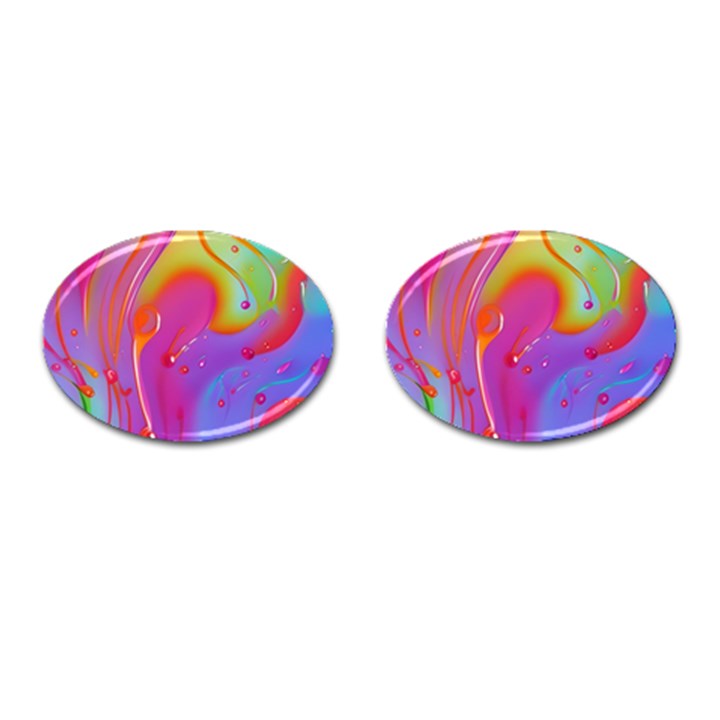 Beautiful Fluid Shapes In A Flowing Background Cufflinks (Oval)