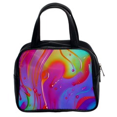 Beautiful Fluid Shapes In A Flowing Background Classic Handbag (two Sides) by GardenOfOphir