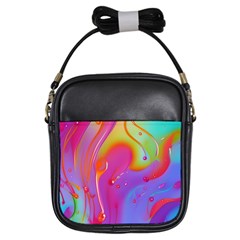 Beautiful Fluid Shapes In A Flowing Background Girls Sling Bag by GardenOfOphir