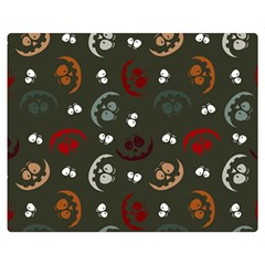 Art Halloween Pattern Creepy Design Digital Papers One Side Premium Plush Fleece Blanket (medium) by Wegoenart