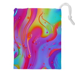 Beautiful Fluid Shapes In A Flowing Background Drawstring Pouch (4xl) by GardenOfOphir