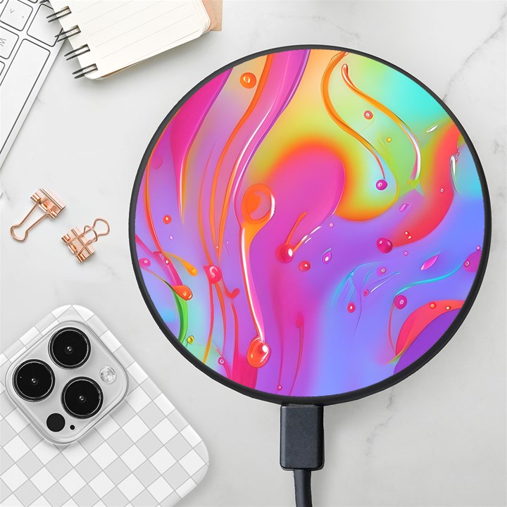 Beautiful Fluid Shapes In A Flowing Background Wireless Fast Charger(Black)