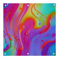 Beautiful Fluid Shapes In A Flowing Background Banner And Sign 3  X 3  by GardenOfOphir