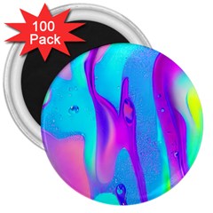 Colorful Abstract Fluid Art Pattern 3  Magnets (100 Pack) by GardenOfOphir