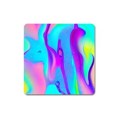 Colorful Abstract Fluid Art Pattern Square Magnet by GardenOfOphir