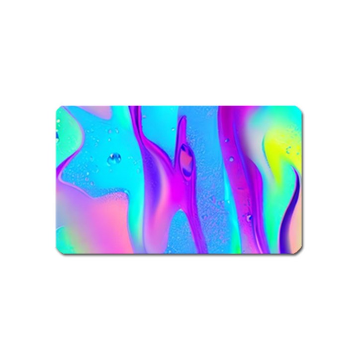 Colorful Abstract Fluid Art Pattern Magnet (Name Card)