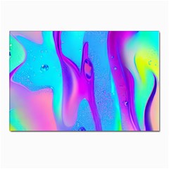 Colorful Abstract Fluid Art Pattern Postcard 4 x 6  (pkg Of 10) by GardenOfOphir