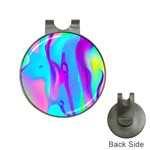 Colorful Abstract Fluid Art Pattern Hat Clips with Golf Markers Front