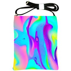 Colorful Abstract Fluid Art Pattern Shoulder Sling Bag by GardenOfOphir