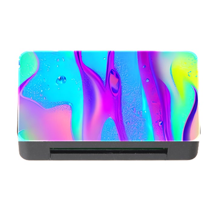 Colorful Abstract Fluid Art Pattern Memory Card Reader with CF