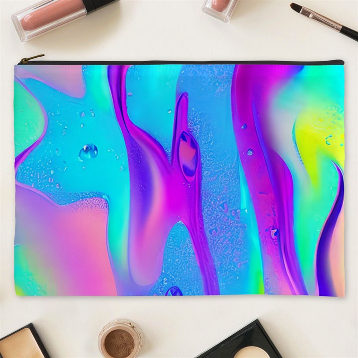 Colorful Abstract Fluid Art Pattern Cosmetic Bag (XXXL)