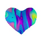 Colorful Abstract Fluid Art Pattern Standard 16  Premium Flano Heart Shape Cushions Front