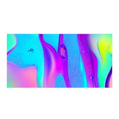 Colorful Abstract Fluid Art Pattern Satin Wrap 35  X 70  by GardenOfOphir