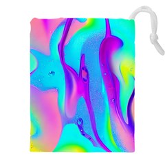 Colorful Abstract Fluid Art Pattern Drawstring Pouch (4xl) by GardenOfOphir