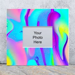 Colorful Abstract Fluid Art Pattern White Wall Photo Frame 5  X 7  by GardenOfOphir