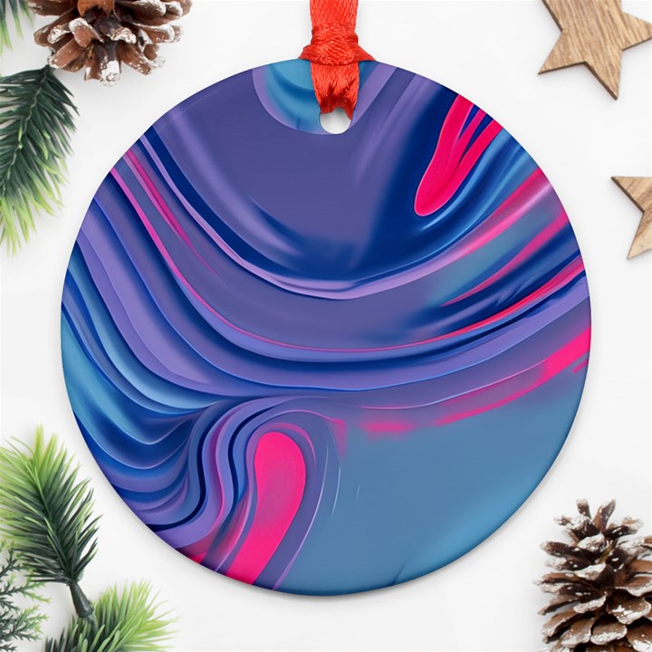 Liquid Art Pattern - Fluid Art Ornament (Round)