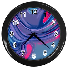 Liquid Art Pattern - Fluid Art Wall Clock (black) by GardenOfOphir