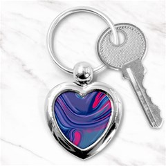 Liquid Art Pattern - Fluid Art Key Chain (heart) by GardenOfOphir