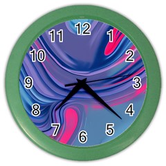 Liquid Art Pattern - Fluid Art Color Wall Clock by GardenOfOphir