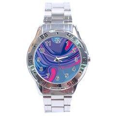 Liquid Art Pattern - Fluid Art Stainless Steel Analogue Watch by GardenOfOphir