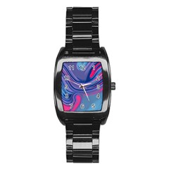 Liquid Art Pattern - Fluid Art Stainless Steel Barrel Watch by GardenOfOphir