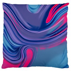 Liquid Art Pattern - Fluid Art Large Premium Plush Fleece Cushion Case (one Side) by GardenOfOphir