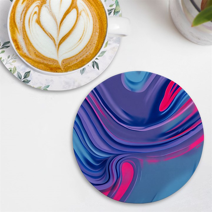 Liquid Art Pattern - Fluid Art UV Print Round Tile Coaster