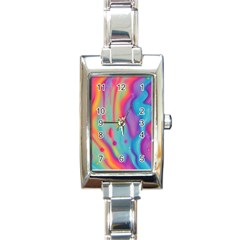 Liquid Art Pattern - Marble Art Rectangle Italian Charm Watch by GardenOfOphir