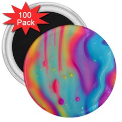 Liquid Art Pattern - Marble Art 3  Magnets (100 Pack) by GardenOfOphir