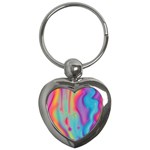 Liquid Art Pattern - Marble Art Key Chain (Heart) Front