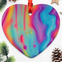 Liquid Art Pattern - Marble Art Heart Ornament (two Sides) by GardenOfOphir